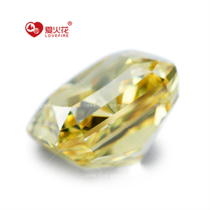 Gema Sintética de Circonita Cúbica con Corte de Hielo Triturado de Grado 5A+, 7x7mm a 10x10mm, Corte Cuadrado, Color Amarillo Intenso, para Anillo - Product Image 4