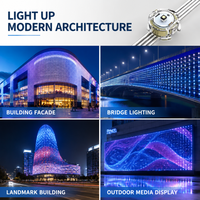 Rideau de lumières LED RGB 14x14 196 pixels IP67 DC12V pour l'éclairage architectural extérieur des façades et des ponts