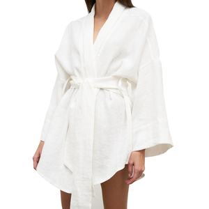 Wholesale Custom OEM High Quality Womens <b>Dress</b> Loose Casual V-neck Belt One Piece Cotton Linen <b>Dress</b> - Product Image 1