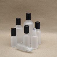 En stock, flacon à bille en verre rond givré blanc de 5 ml, 10 ml, 15 ml, 20 ml, 30 ml, 50 ml, 100 ml, flacon à bille pour parfum, flacon à bille pour huile essentielle