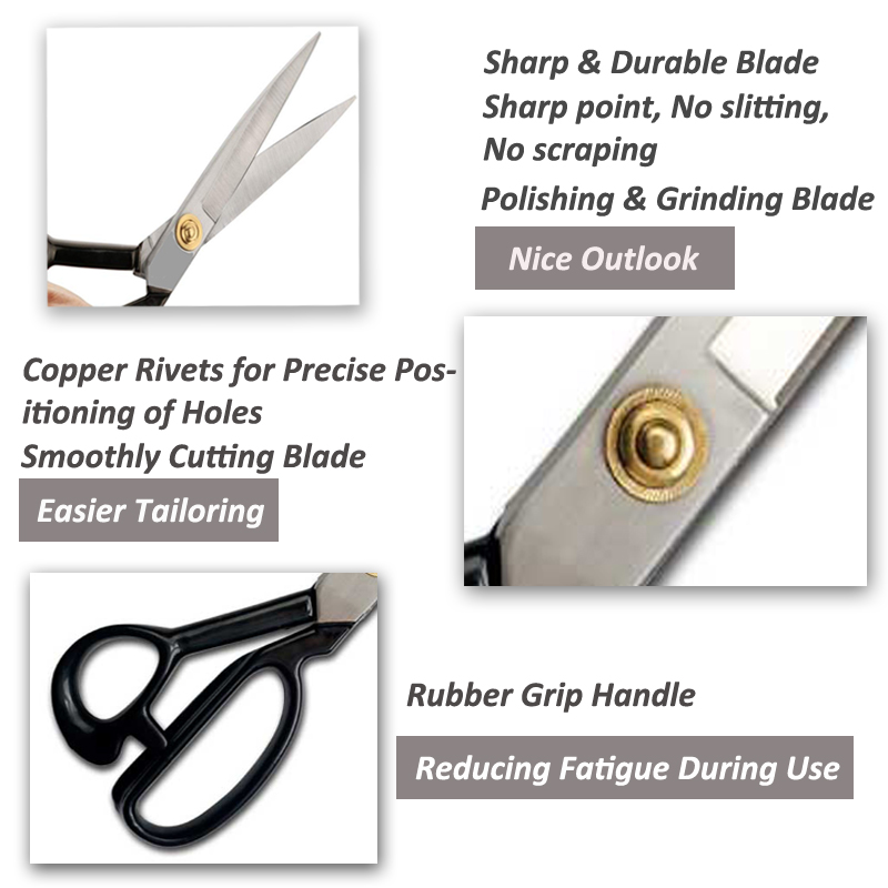High Professional Tailor Shears Heavy Duty Sewing  Fabric Scissors Office Scissors Sharp Tailor Dressmaker