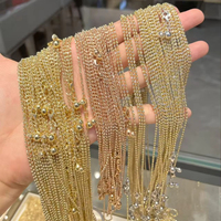 Chaîne à billes en or massif 18 carats sur mesure, coupe diamant, 1,6/1,9 mm, AU750, collier et bracelet pour femme, vente en gros de bijoux fins