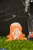 AROMA Décoration de table animée fantôme sans tête effrayant pour Halloween, idéale pour les fêtes d'Halloween, les décors de maisons hantées et les décorations saisonnières
