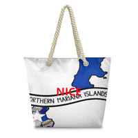 Sac fourre-tout en corde de chanvre avec impression personnalisée Saipan, sac à main en polyester pour la plage, la vie étudiante et les courses décontractées