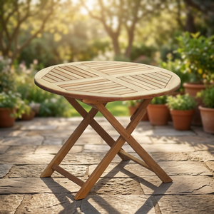 Table pliante moderne en teck, bois massif durable, coussin non imperméable, mobilier d'extérieur, salle à manger, marque GT010 Jawa Tengah Beach Hotel - Product Image 4