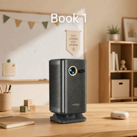 BYINTEK Book 1 P70X DLP 4K compatible, 3 heures d'autonomie en extérieur, mini projecteur portable intelligent avec haut-parleurs stéréo HIFI, Android 9