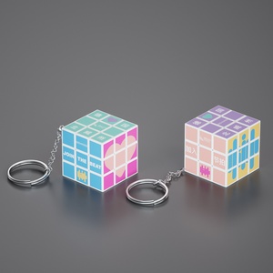Hình ảnh tùy chỉnh logo DIY quảng cáo cá nhân Phụ kiện 1x1 2x2 3x3 113uv in mini ma thuật <span class=keywords><strong>Cube</strong></span> Keychain Câu Đố <span class=keywords><strong>Cube</strong></span> - Product Image 1