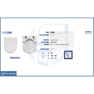 Kerasan Vaso Ritmo Blanco Copriwater Tapa para Inodoro - Product Image 3