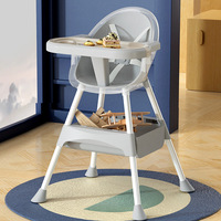 Chaise haute convertible pour bébé 2 en 1, siège d'alimentation pour tout-petit avec plateau double amovible, chaise de repas pour bébé réglable en 3 positions
