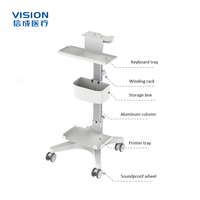 Chariot médical en métal de style industriel pour chariot de scanner dentaire avec plateau de support pour l'équipement dans les hôpitaux et les cliniques