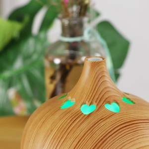 เครื่องกระจายกลิ่นอโรมาลายไม้ขนาดเล็ก 150 มล. เครื่องเพิ่มความชื้นในอากาศแบบอัลตราโซนิกสำหรับใช้ในบ้าน พร้อมไฟหลากสีและฟังก์ชั่นตั้งเวลา - Product Image 2