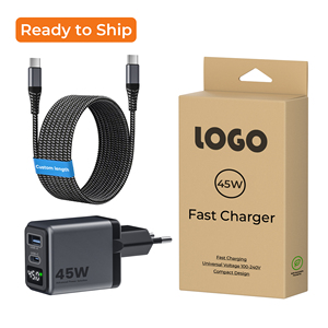 Biểu Tượng Tùy Chỉnh 45W Gan Nhanh Chóng Sạc Bó Hiển Thị Kỹ Thuật Số Thông Minh Pd Pps QC 4.0 Điện Adapter Đối Với iPhone Đồng Hồ Tai Nghe OTG OVP - Product Image 1