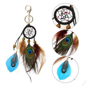 Fatti a mano Dreamcatcher Piume Del Pendente chiave Anello <span class=keywords><strong>Portachiavi</strong></span> Per Auto Accessori <span class=keywords><strong>Da</strong></span> <span class=keywords><strong>Parete</strong></span> - Product Image 2