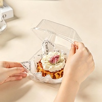 Boîte d'emballage carrée pour gâteau, boîte d'emballage transparente pour tiramisu, boîte d'emballage pour morceaux de dessert basque
