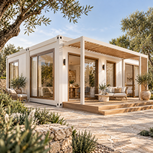 Casa Contenedor Moderna, Diseño Rectangular, Casa Prefabricada Modular de Acero, Portátil y Expandible, de 2 a 6 Dormitorios, Espacio de Vida al Aire Libre - Product Image 2