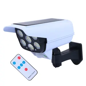 太阳能遥控器仿真安全闭路电视户外灯监控模拟虚拟摄像机防水假摄像机