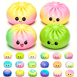 Jouet Squishy Anti-Stress Alimentaire en Forme de Boulette Scintillante, Boule Anti-Stress Sensorielle en Forme de Baozi, Jouet Sensoriel Anti-Stress à Presser - Product Image 1