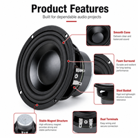 Haut-parleur large bande en métal Yinbart 4 pouces 20W étanche 4 ohms pour systèmes audio DIY extérieurs, domestiques et marins