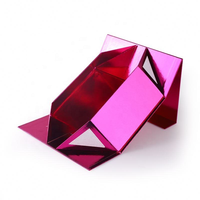 Caja de Regalo de Perfume Magnética, Ecológica y Reciclable, de Papel Rígido Rosa de Lujo Personalizada con Cinta y Logotipo para Cosméticos