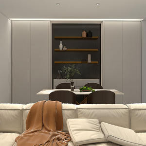 Meuble de rangement moderne en bois, buffet avec porte en verre, armoire à vin pour le salon, meubles de maison - Product Image 6