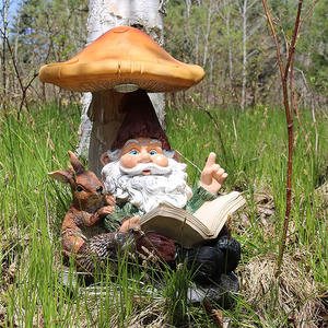 Gnome de jardin <span class=keywords><strong>Bernard</strong></span> le Lecteur avec champignon et lumière solaire - Product Image 2