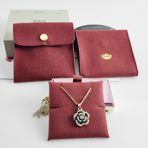 Bolsa de Terciopelo con Logotipo Personalizado, Bolsa de Ante Tipo Sobre, Bolsa de Microfibra Elegante para Exhibición de Joyería, Bolsa de Regalo para Aretes y Collares - Product Image 1