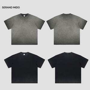 Camiseta de manga corta lavada con tinte de corbata, ropa de calle de gama alta, camisetas de marca, Retro Camiseta de algodón, venta al por mayor - Product Image 4