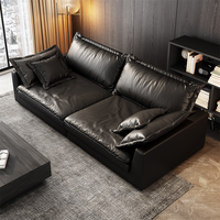 Leder Schnitt moderne Couch Set Möbel Sex Cloud Serie Couch L Form Wohnzimmer Sofa