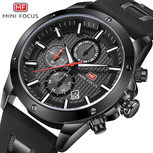 MINI FOCUS Vente directe d'usine Montres à quartz classiques originales Logo personnalisé Chronographe Prix bas Montres pour hommes Bracelet en silicone MF0089G - Product Image 3