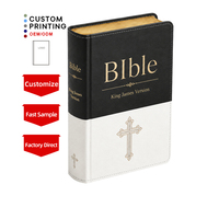 Bible personnalisée en cuir PU, impression en gros sur mesure, fournisseur OEM, église, religieuse, couverture rigide, vente directe d'usine, cadeau