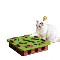 Jouet pour chat : Boîte en feutre avec labyrinthe de crevasses et balle à clochette, pour l'auto-entretenissement et la lutte contre l'ennui des chatons et des chats, fabriqué en Chine