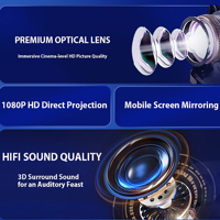 Haute Lumen Mini Portable Android Smart Projecteur 1080p 3D TV Chinois AV Vidéo pour Extérieur LED HD Écran Usine OEM avec WiFi