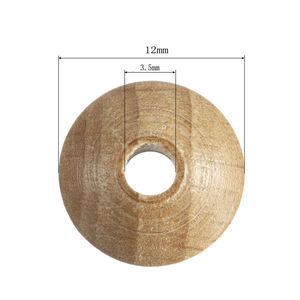 Perles <span class=keywords><strong>en</strong></span> <span class=keywords><strong>bois</strong></span> naturel non fini de la marque BG, 12 mm, pour abaque, disque d'espacement, 12*7 mm, trou de 3,5 mm, pour la fabrication de bijoux <span class=keywords><strong>en</strong></span> DIY - Product Image 4