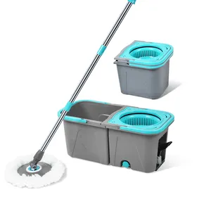 Factory wholesale household 360 super easy cleaning hand wash-free 360 plastic mop two bucket sets
