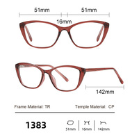 Montures de lunettes œil-de-chat tendance pour femmes, élégantes et chics, en TR, avec verres transparents