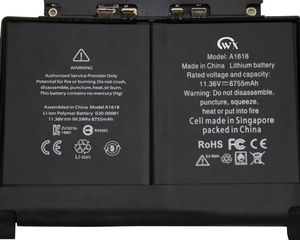 Calidad OEM Nueva batería de repuesto para computadora portátil <span class=keywords><strong>A1618</strong></span> para MacBook Pro 15 "A1398 2015 11,36 V 99.5WH - Product Image 4