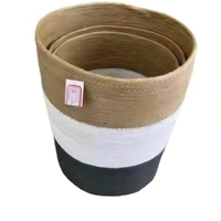Nouvel ensemble de paniers de rangement vintage en coton et jonc de mer, motif zig-zag, pour cuisine et salle de bain, écologiques et faits à la main