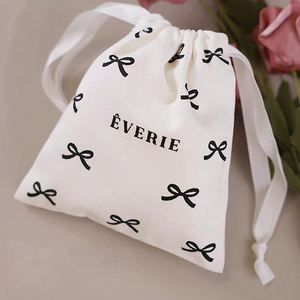 Wholesale Customization Cream Organic Cotton <b>Drawstring</b> Bag Eco-Friendly Cotton Canvas <b>Pouch</b> - Product Image 1