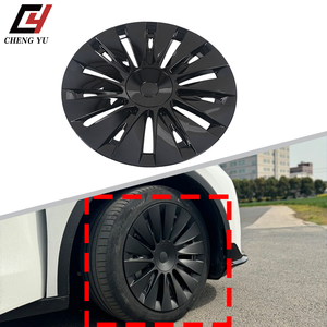 Coques de roues Aero pour Tesla <span class=keywords><strong>Model</strong></span> <span class=keywords><strong>Y</strong></span> 2018-2024, 19 pouces, style <span class=keywords><strong>Uberturbine</strong></span>, noir mat brillant, protection de jantes, kit extérieur - Product Image 4