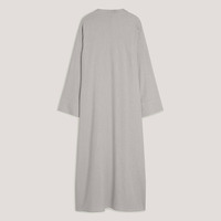 Robe Abaya Musulmane Personnalisée en Lin Premium, Longue, Respirante, Col en V, Couleur Unie, Modeste