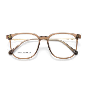 Monturas de Gafas Rectangulares Danyang Tr90 H2693, Montura Completa, Lentes de Resina, Duraderas, Unisex, Transparentes, Marrón, Diseño Retro - Product Image 2