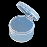 Boîte d'emballage ronde super mini en PP pour cosmétiques, étui de rangement portable en plastique à couvercle rabattable pour échantillons de maquillage