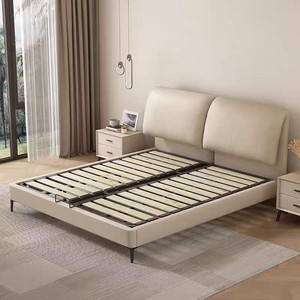 Plate-forme <span class=keywords><strong>de</strong></span> cadre <span class=keywords><strong>de</strong></span> lit Queen Size avec tête <span class=keywords><strong>de</strong></span> lit réglable Support à lattes en bois - Product Image 3