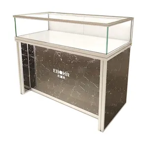 Display showcase of High-end mdf wood portable jewelry display cases used for jewelry
