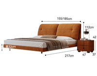 Lit flottant de luxe italien moderne avec éclairage d'ambiance LED intelligent - Cadre de lit Queen en tissu texturé haut de gamme - Vente en gros