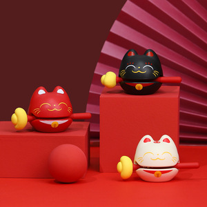 Figura de Gato de la Suerte de Plástico, Decoración de Escritorio Feng Shui, Iluminada, Regalo de Año Nuevo Chino, Pieza Individual - Product Image 1