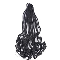 Dreadlocks ricci francesi per le donne morbide estensioni a doppia estremità d'onda allentate estremità ad alta temperatura in fibra sottile DE Dread extension