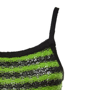 Vestido corto de ganchillo hecho a mano para mujer, diseño personalizado Sexy y encantador de fábrica, tela de gasa con cuello Mandarín de lino a rayas Vintage - Product Image 6