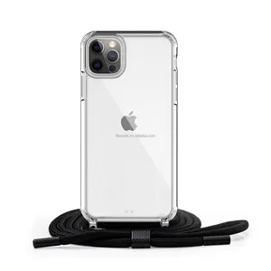 iPhone 14 pro max定制模制透明手机外壳和带哑光金色金属的可拆卸灰褐色编织尼龙表带
