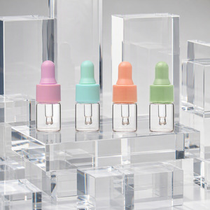 Refillable Glass Dropper <b>Bottle</b> Empty Clear Dropper <b>Bottles</b> with Colored Caps for Serum Essential Oil Cosmetic <b>Travel</b> - Product Image 2